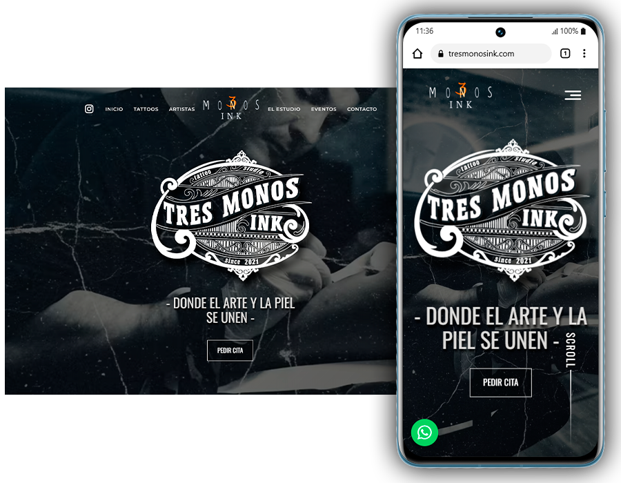 Diseño web estudio de tatuajes